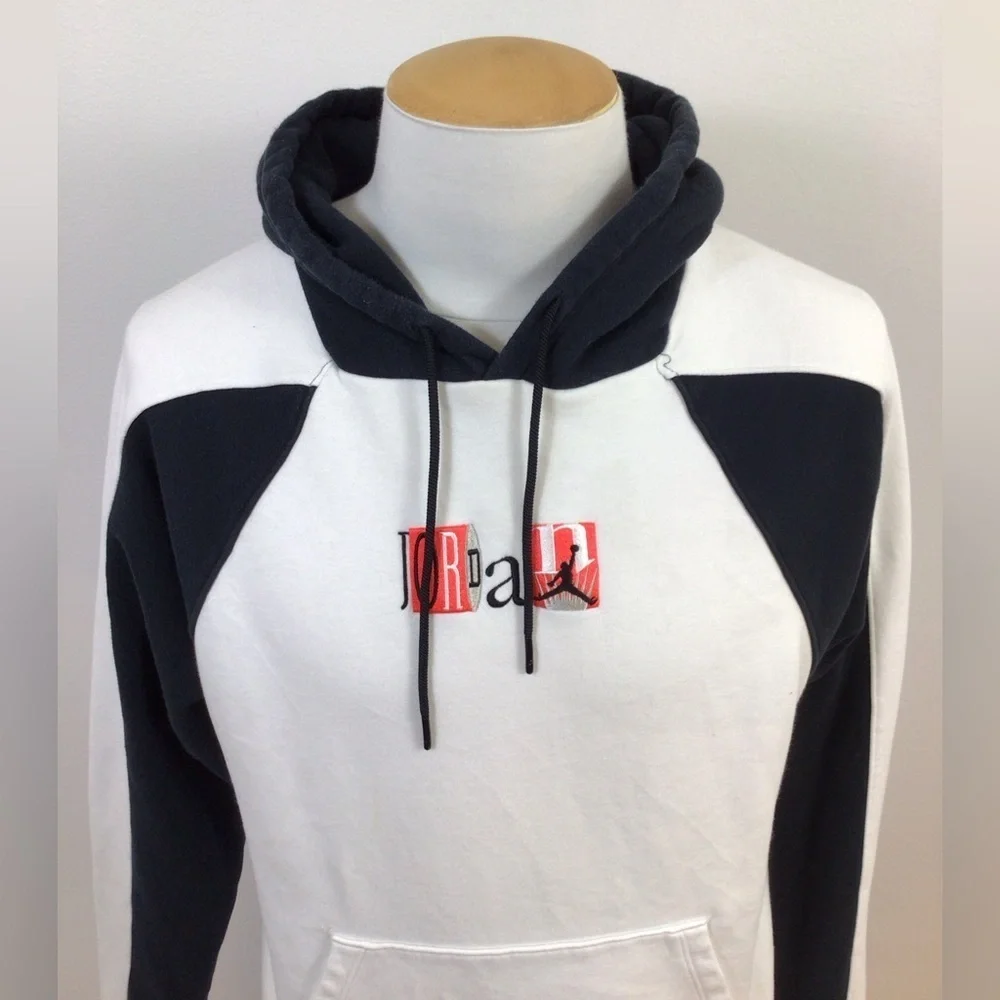 Nike Air Jordan Legacy Flight Hoodie White Black Jumpman Graphic Size Medium